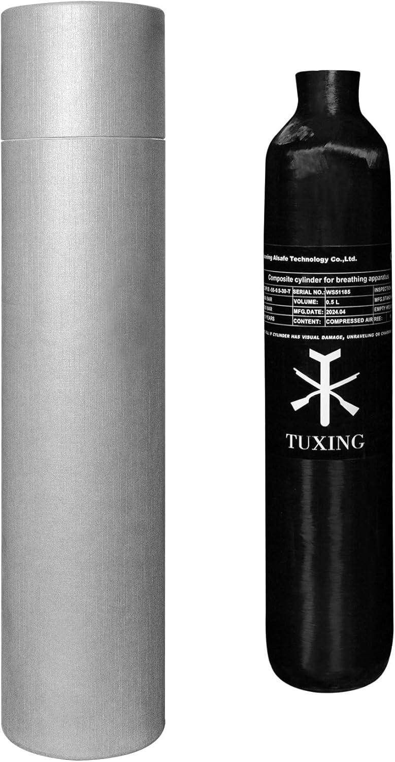TUXING 4500Psi Pcp Air Tank 0.5L 31Cu in 500cc Carbon Fiber HPA Tank,Gas Cylinder,Paintball Hunting for PCP Air Rifle Gun Daystate and FX Thread M18 * 1.5 - Image 1
